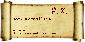 Hock Kornélia névjegykártya